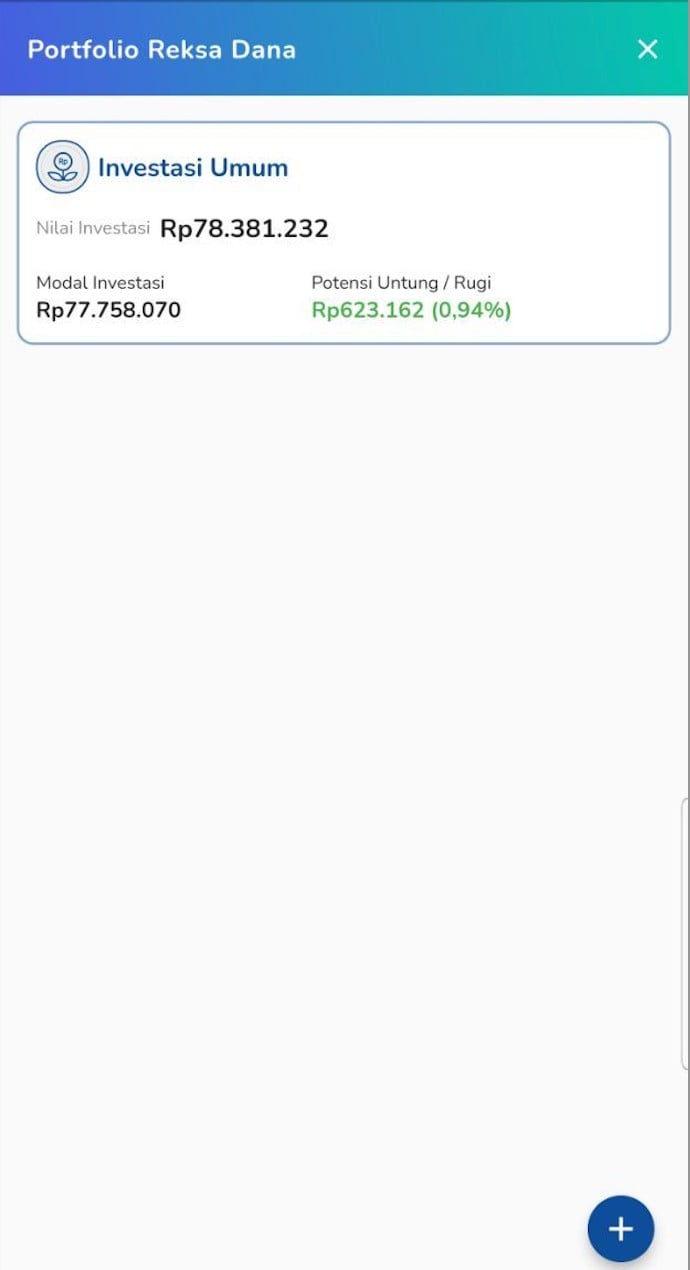 klik pada bagian investasi umum