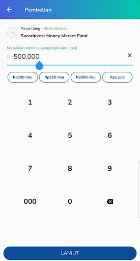 masukkan nominal transaksi reksadana saat nabung buat beli hp di tanam mimpi