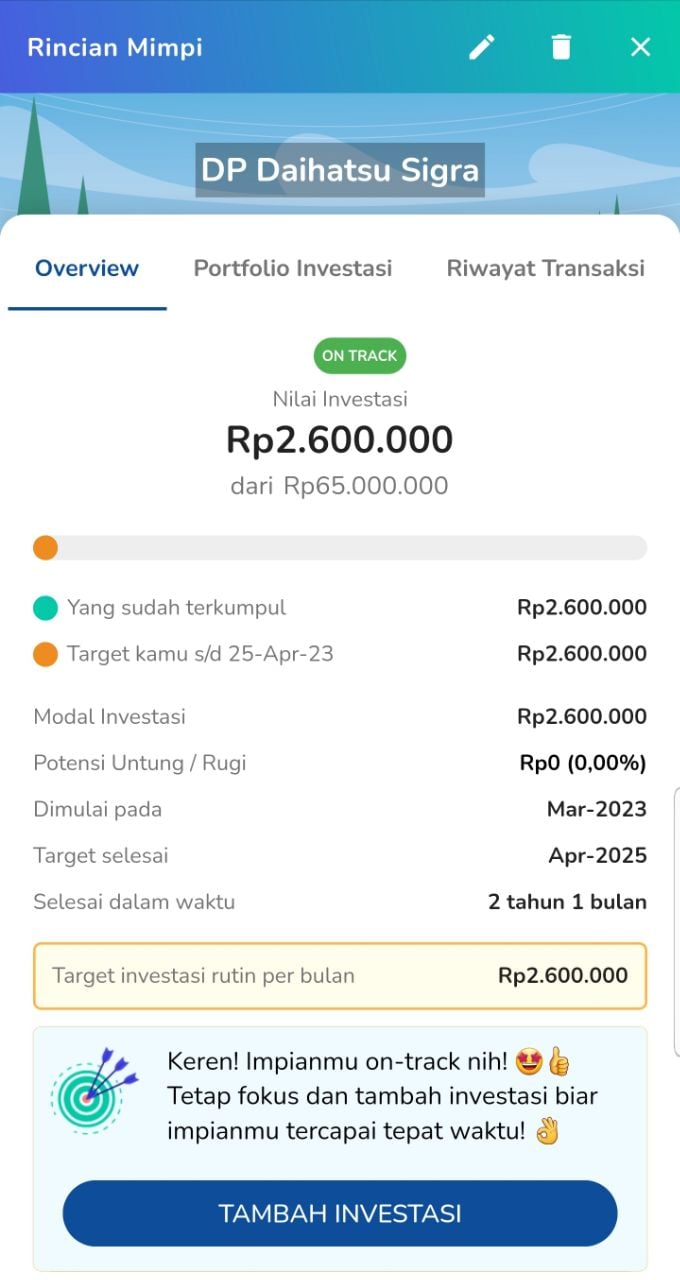 portofolio on track