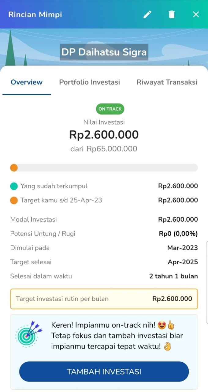 portofolio on track