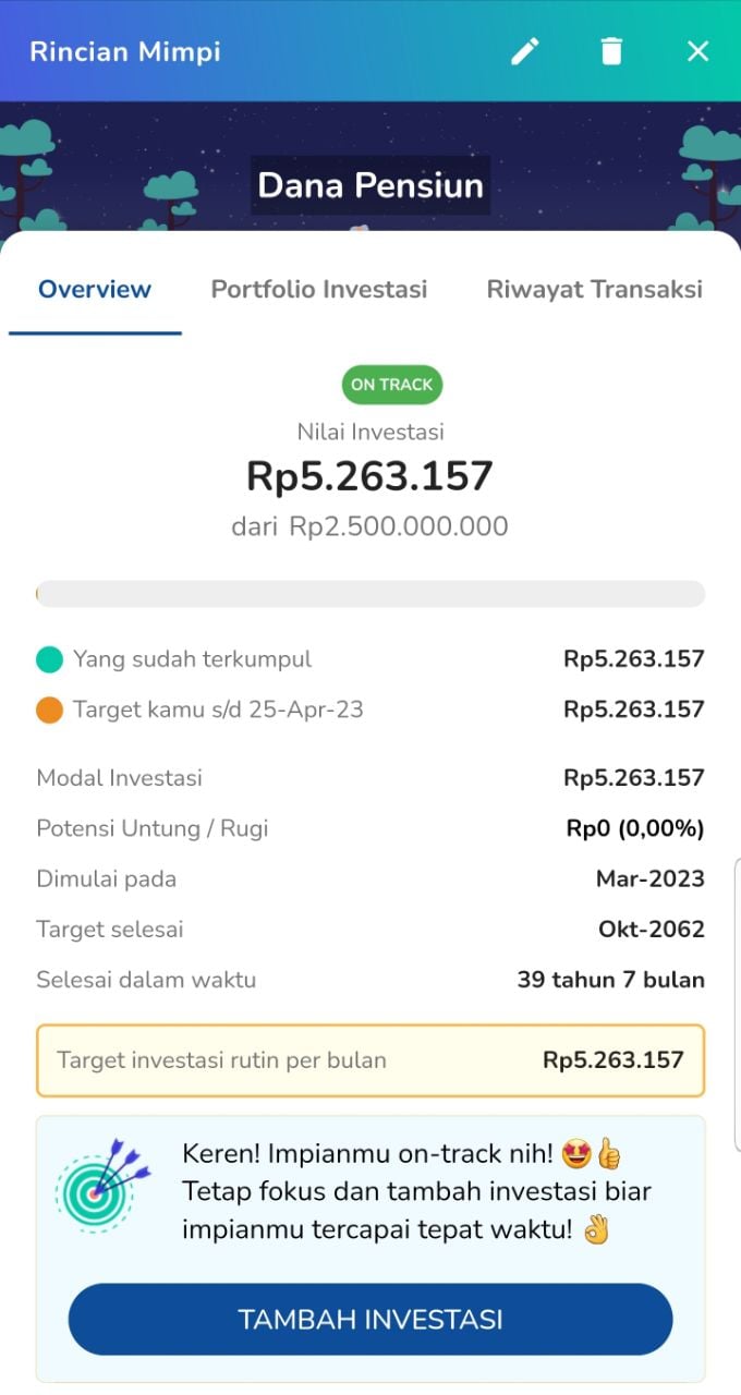 rutin tambah investasimu agar tetap on track