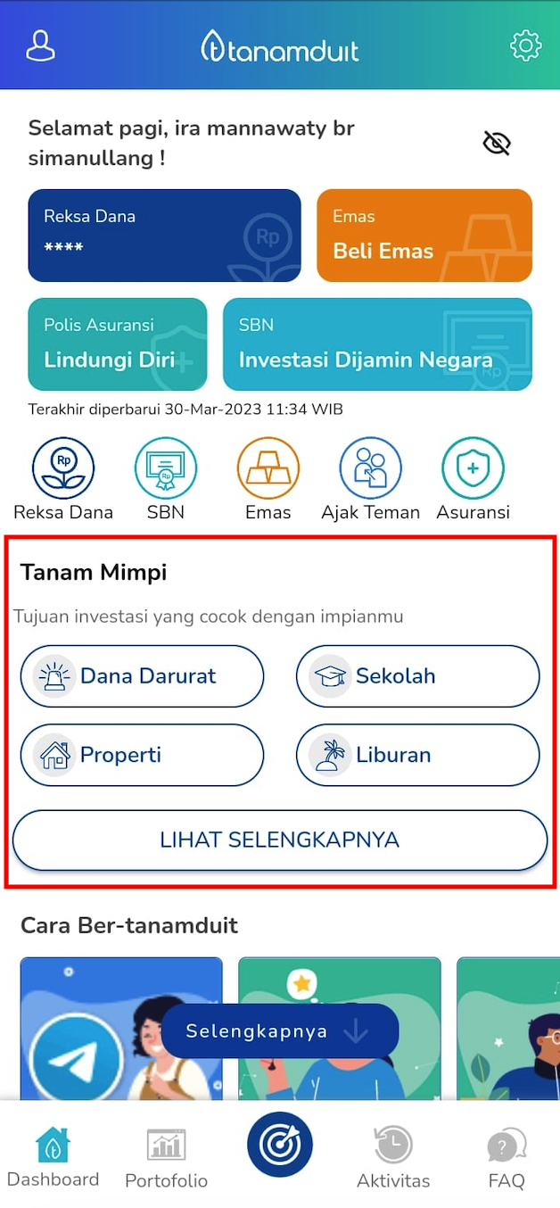 pilih mimpi yang ingin kamu capai