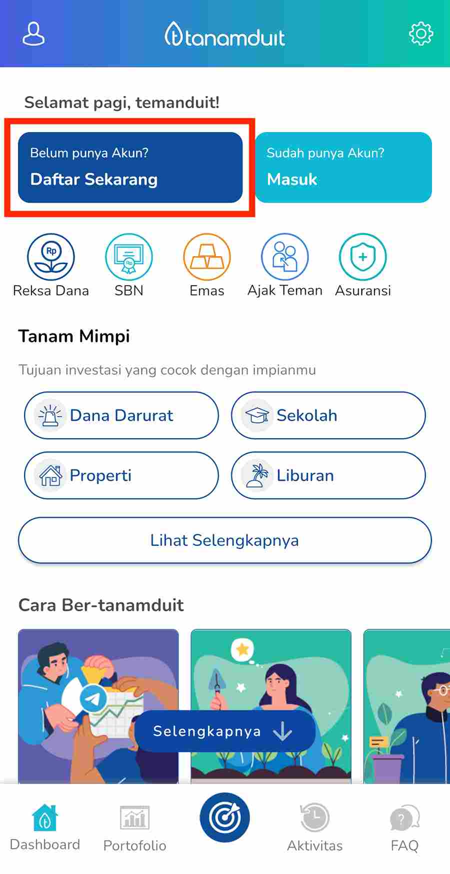 klik daftar sekarang