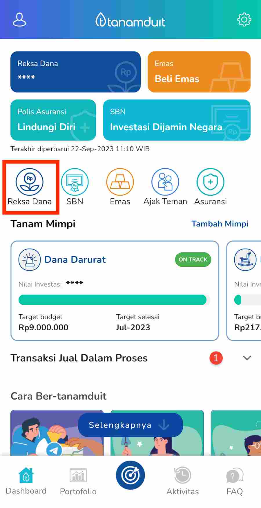 klik ikon reksadana