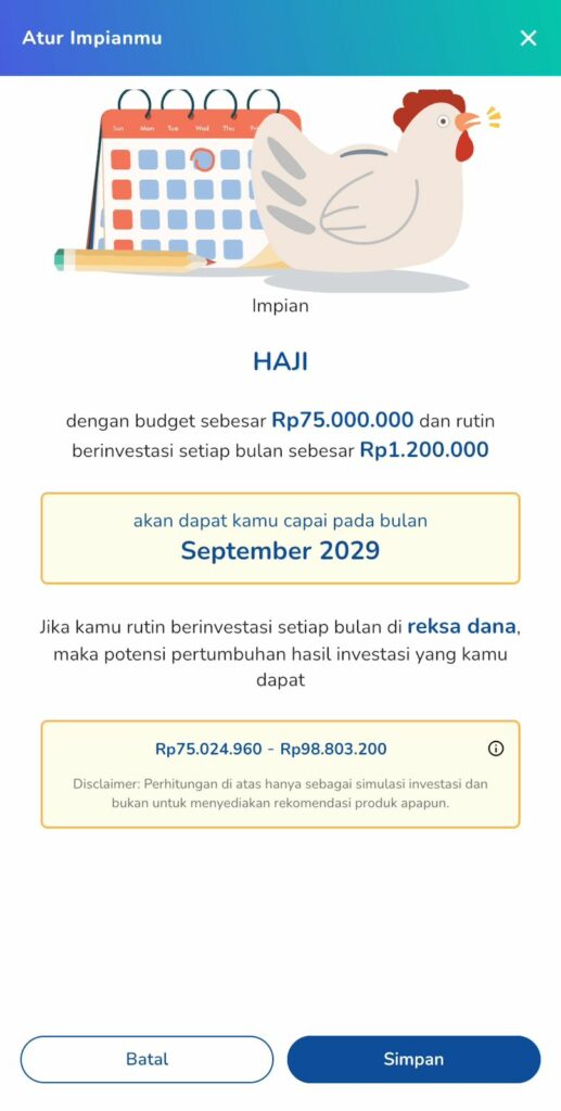 nabung haji di reksadana haji syariah per bulan 1,2 juta