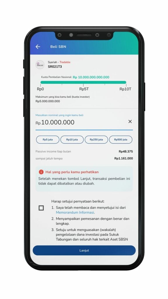 beli sbn syariah sukuk ritel sesuai nominal yang diinginkan