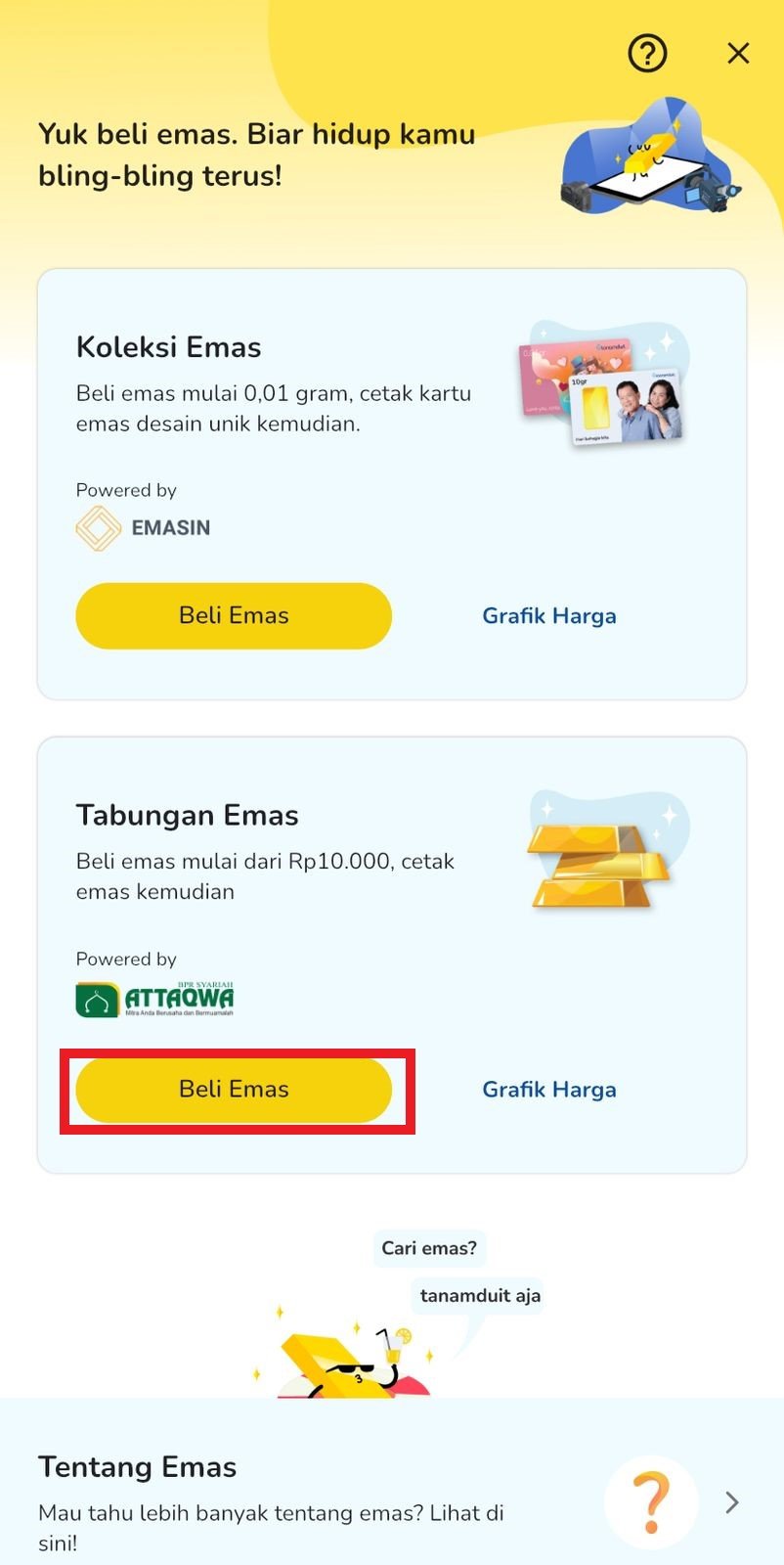 cara investasi emas-tabungan emas